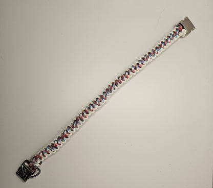 Bootlace Bar Patriotic Weave Paracord Dog Collar - 13 Inch Limited Edition