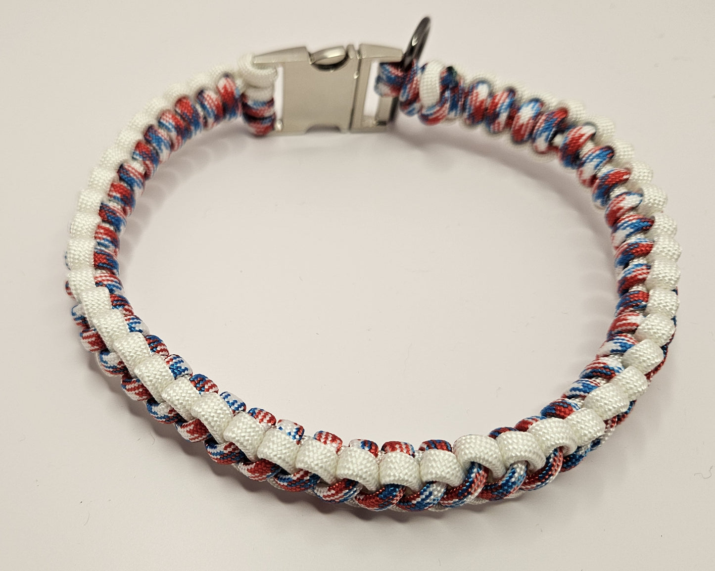 Bootlace Bar Patriotic Weave Paracord Dog Collar - 13 Inch Limited Edition