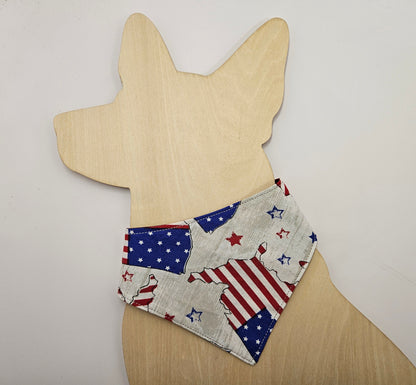 American Flags Snap-On Dog Bandana