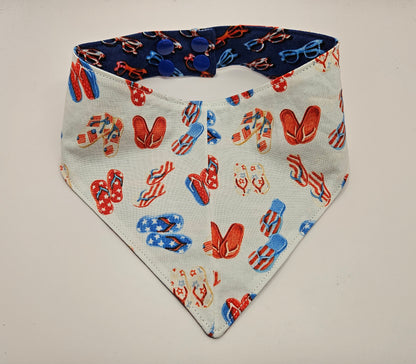 Limited Edition Patriotic Sunglasses & Flip Flops Snap-On Dog Bandana