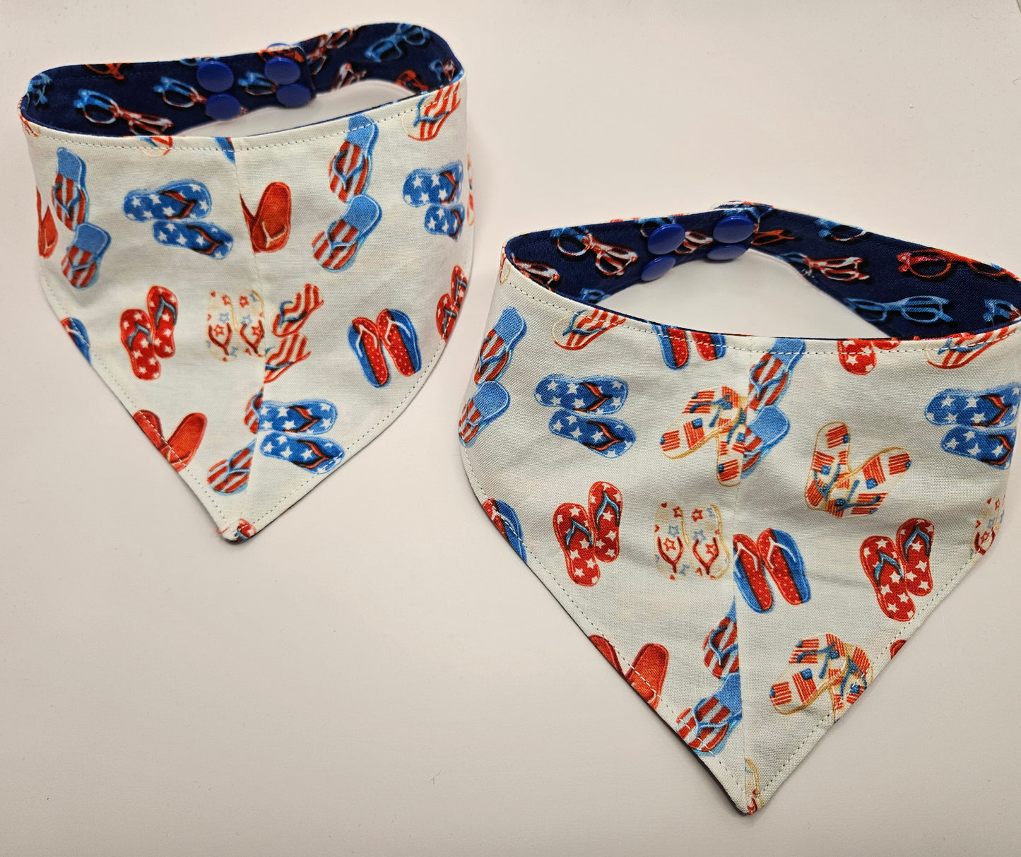 Limited Edition Patriotic Sunglasses & Flip Flops Snap-On Dog Bandana