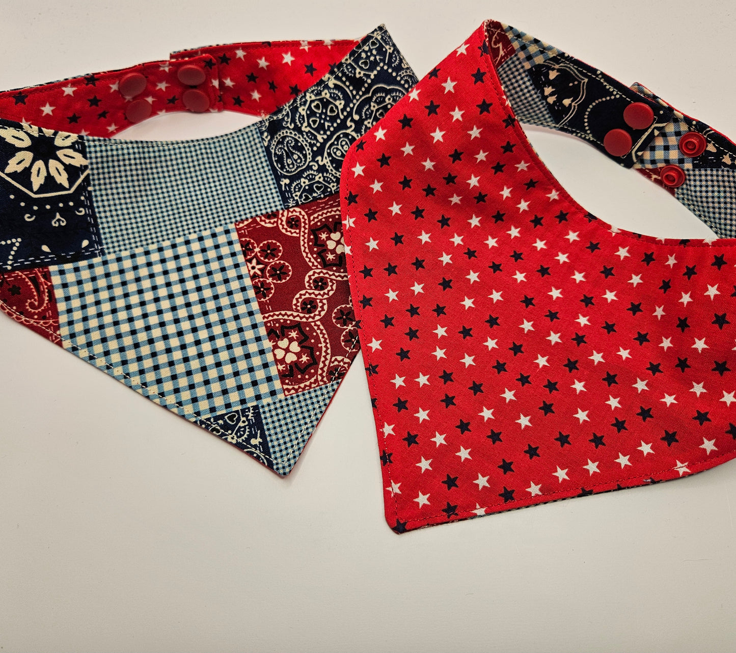 Patriotic Patchwork Snap-On Dog Bandana