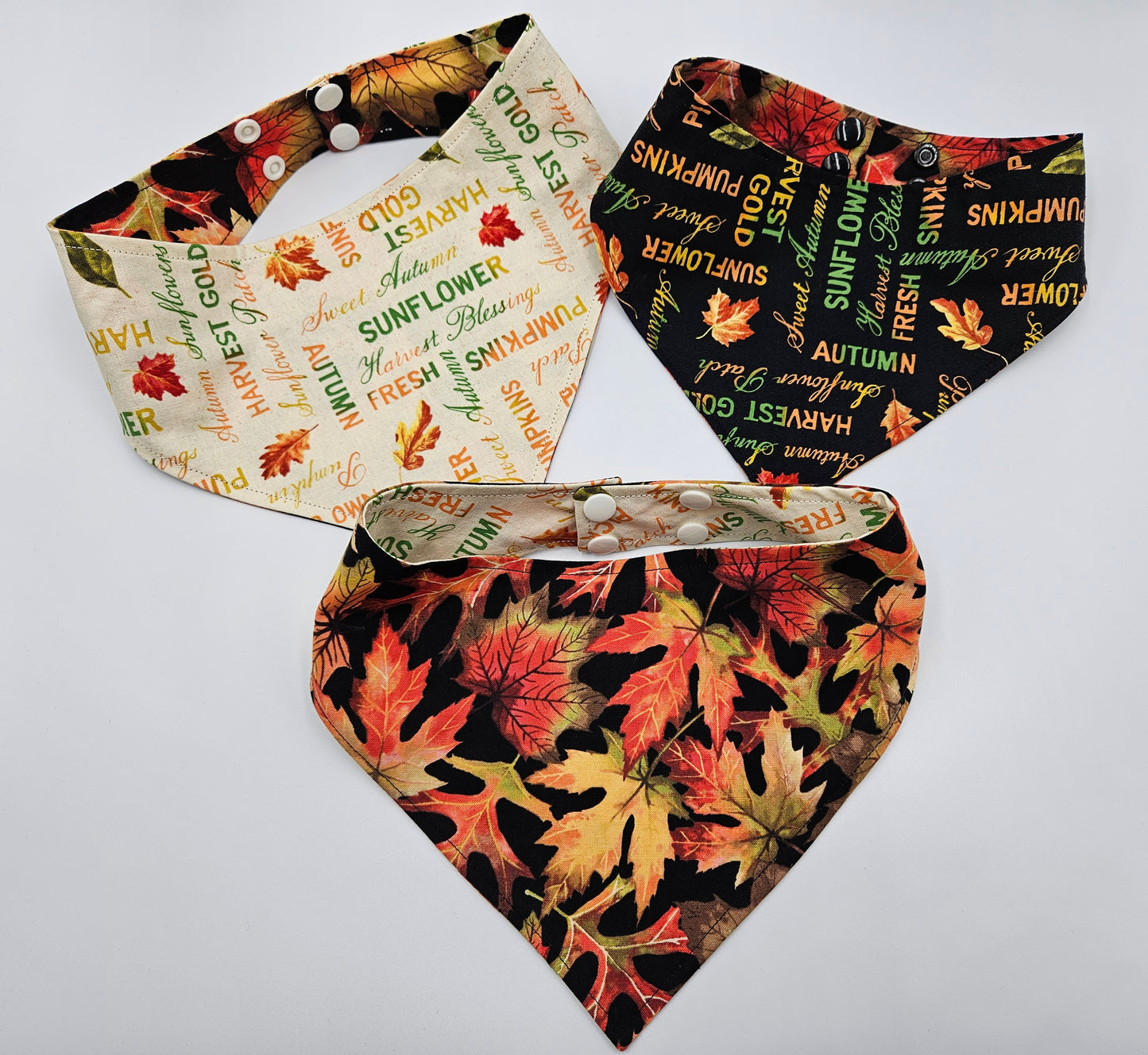 🍂 Autumn Harvest Reversible Snap-On Dog Bandana – Limited Edition Style