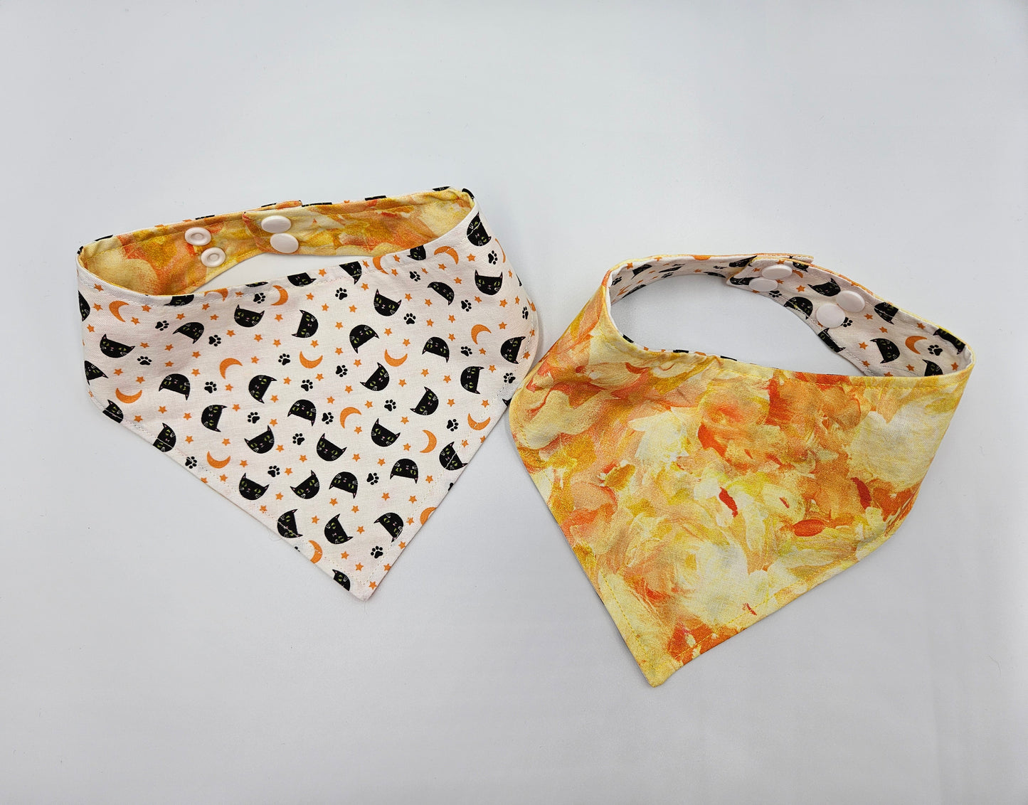 🐈‍⬛ Black Cats & Moons Reversible Snap-On Dog Bandana – Limited Edition Style