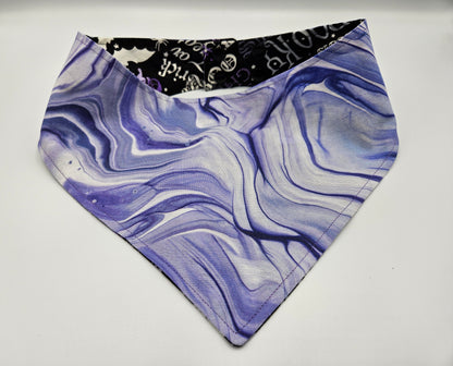 🎃 Trick or Treat & Violet Veins Reversible Snap-On Dog Bandana – Limited Edition Style