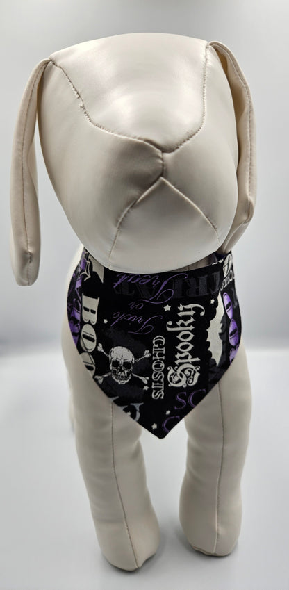🎃 Trick or Treat & Violet Veins Reversible Snap-On Dog Bandana – Limited Edition Style
