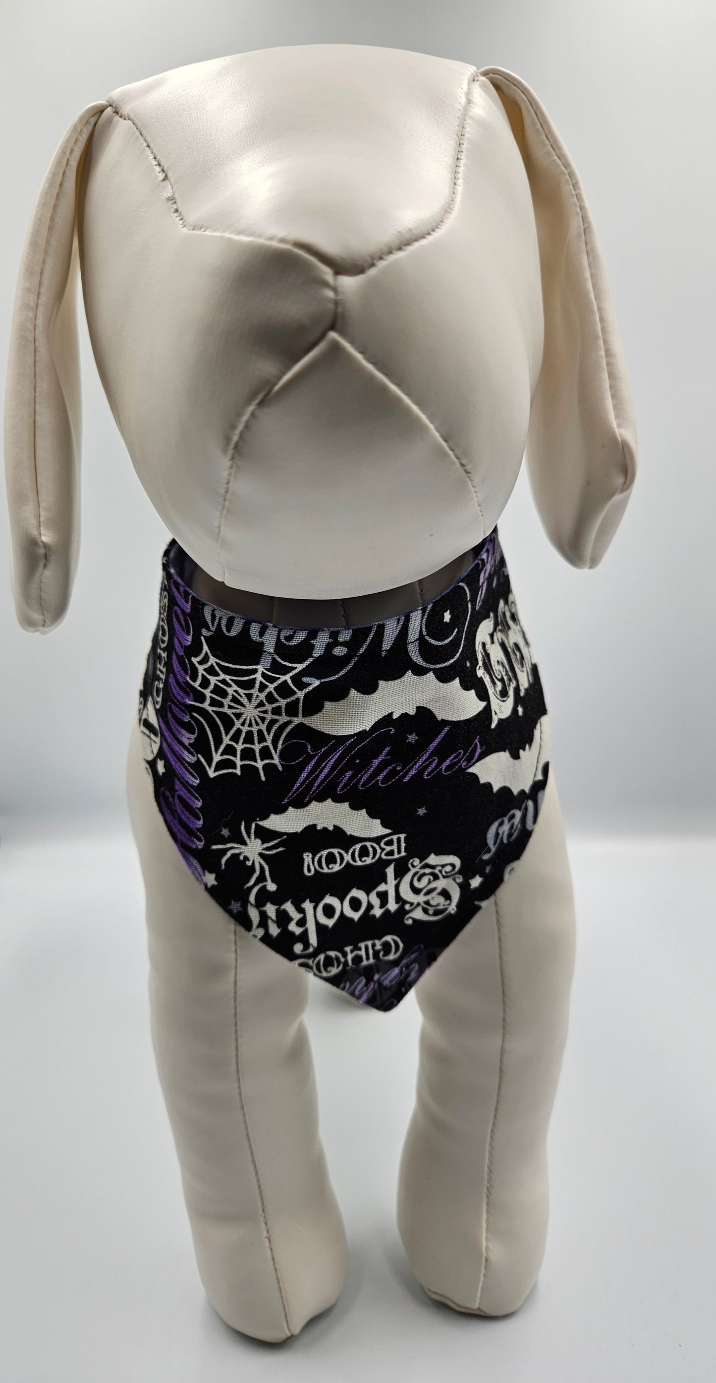 🎃 Trick or Treat & Violet Veins Reversible Snap-On Dog Bandana – Limited Edition Style