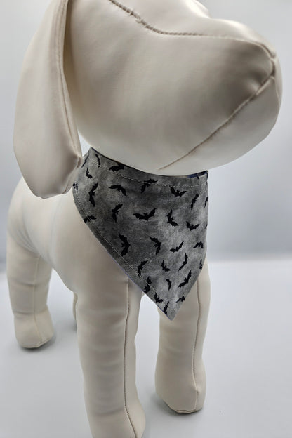 🦇 Midnight Flight & Violet Veins Reversible Snap-On Dog Bandana – Limited Edition Style