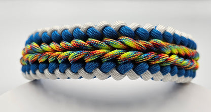 Trippin Rainbow Sanctified Weave Paracord Dog Collar - Limited Edition (fits up to 14 inch)