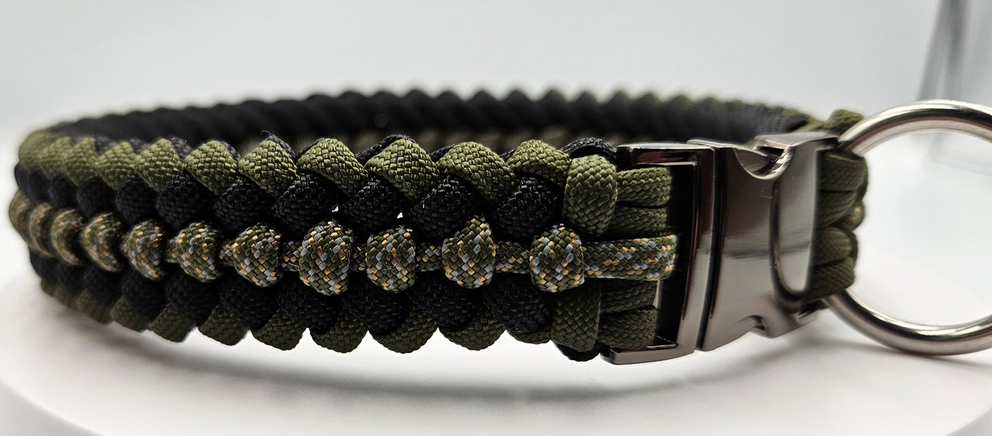 Digital Woodland Camo Sanctified Covenant Weave Paracord Dog Collar - Limited Edition (fits up to 13 inch)