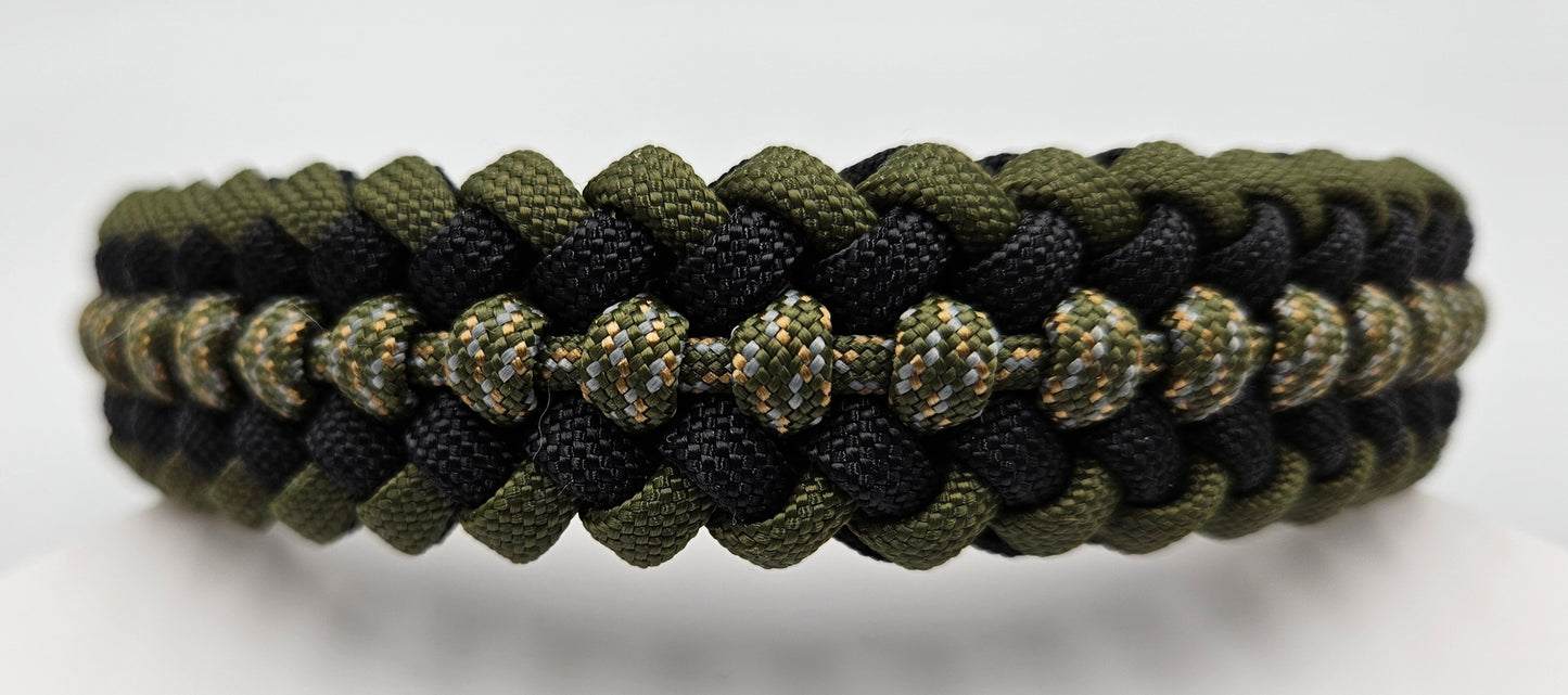 Digital Woodland Camo Sanctified Covenant Weave Paracord Dog Collar - Limited Edition (fits up to 13 inch)