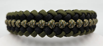 Digital Woodland Camo Sanctified Covenant Weave Paracord Dog Collar - Limited Edition (fits up to 13 inch)