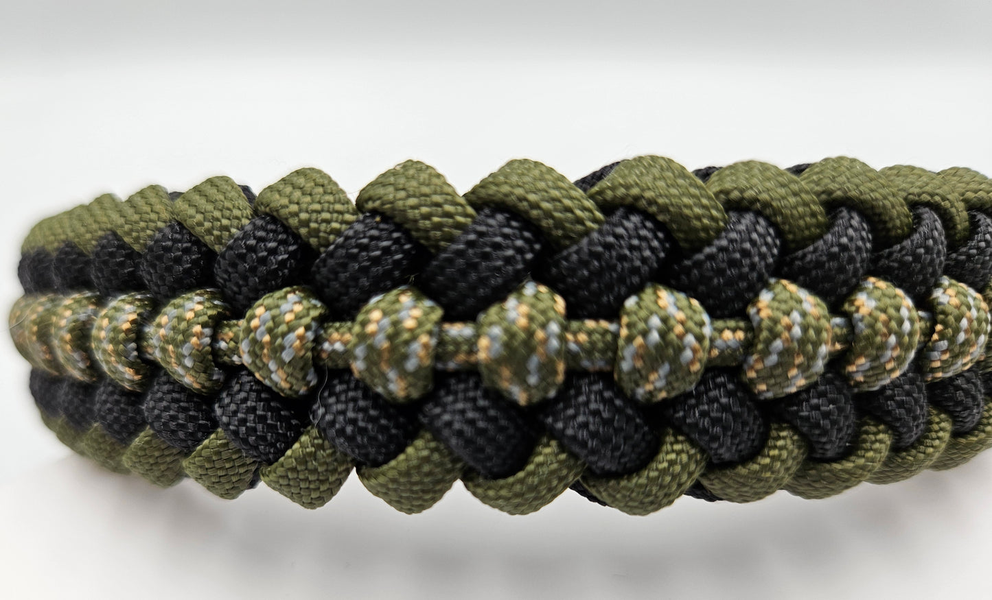 Digital Woodland Camo Sanctified Covenant Weave Paracord Dog Collar - Limited Edition (fits up to 13 inch)