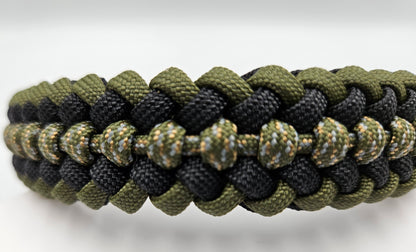 Digital Woodland Camo Sanctified Covenant Weave Paracord Dog Collar - Limited Edition (fits up to 13 inch)