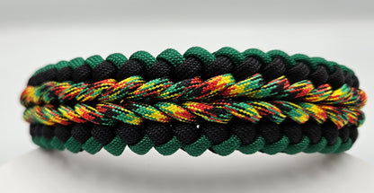 Jamaican Me Crazy Sanctified Weave Paracord Dog Collar - Limited Edition (fits up to 14 inch)