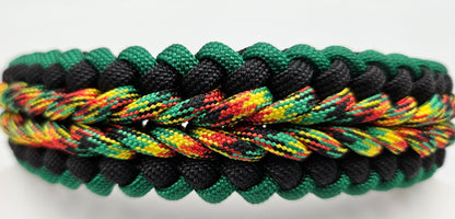 Jamaican Me Crazy Sanctified Weave Paracord Dog Collar - Limited Edition (fits up to 14 inch)