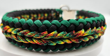 Jamaican Me Crazy Sanctified Weave Paracord Dog Collar - Limited Edition (fits up to 14 inch)