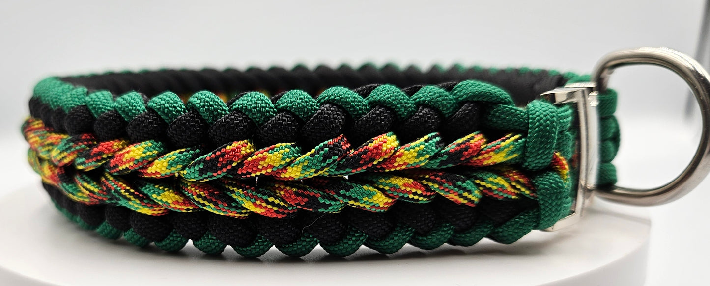 Jamaican Me Crazy Sanctified Weave Paracord Dog Collar - Limited Edition (fits up to 14 inch)