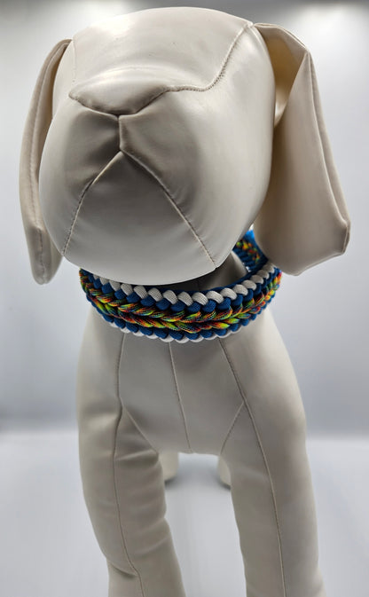 Trippin Rainbow Sanctified Weave Paracord Dog Collar - Limited Edition (fits up to 14 inch)