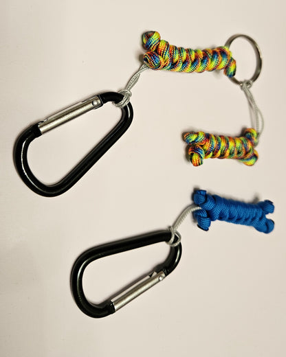 Handwoven Paracord Dog Bone Keychains – 1.5”