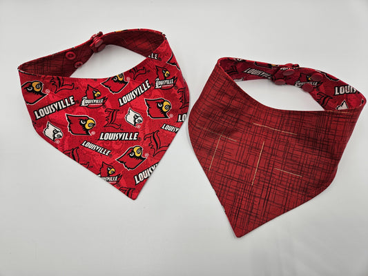 Louisville Cardinals Reversible Snap-On Dog Bandana