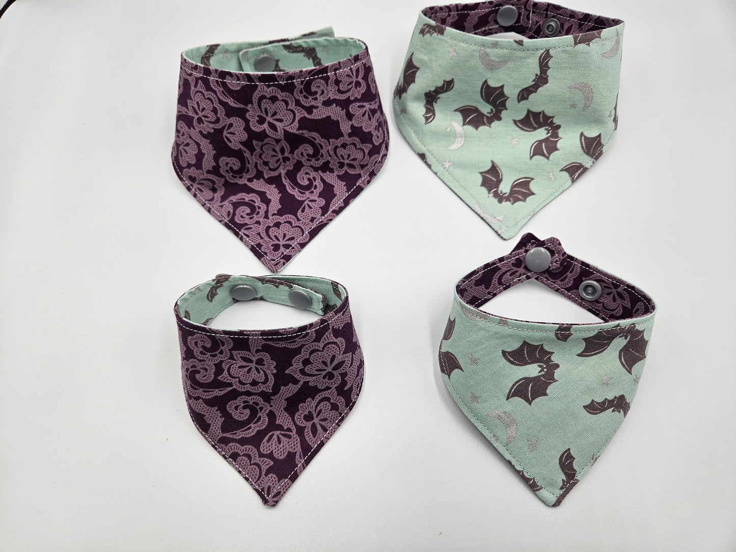 Spooky Elegance Reversible Snap-on Dog Bandana – Limited Edition Style