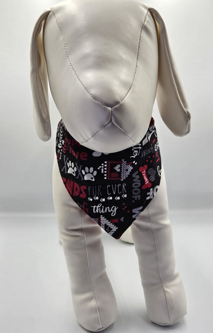 Live, Love, Woof – Reversible Snap-On Dog Bandana