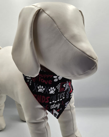 Live, Love, Woof – Reversible Snap-On Dog Bandana