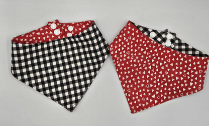 Scarlet & Gingham – Reversible Snap-On Dog Bandana