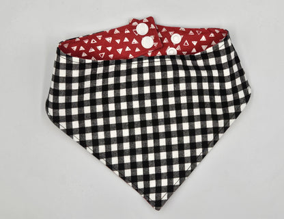 Scarlet & Gingham – Reversible Snap-On Dog Bandana
