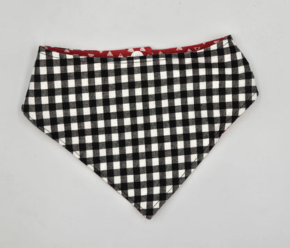 Scarlet & Gingham – Reversible Snap-On Dog Bandana