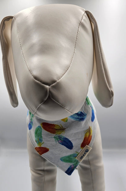 Skybound Feathers – Reversible Snap-On Dog Bandana