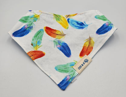 Skybound Feathers – Reversible Snap-On Dog Bandana