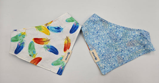 Skybound Feathers – Reversible Snap-On Dog Bandana
