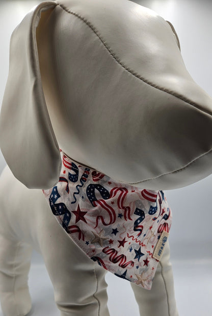 Stars & Streamers – Reversible Snap-On Dog Bandana