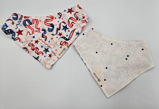 Stars & Streamers – Reversible Snap-On Dog Bandana