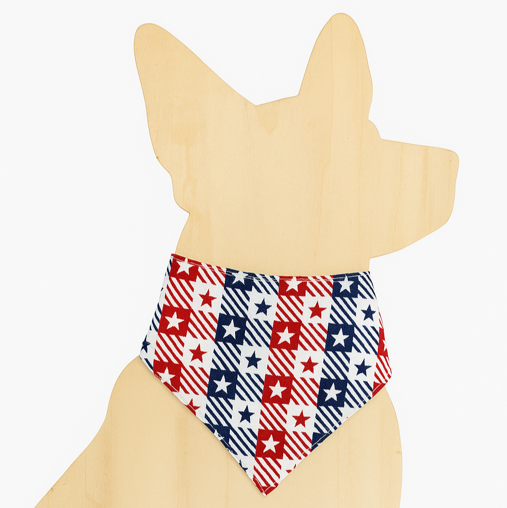 Stars & Stripes Valor – Reversible Snap-On Dog Bandana