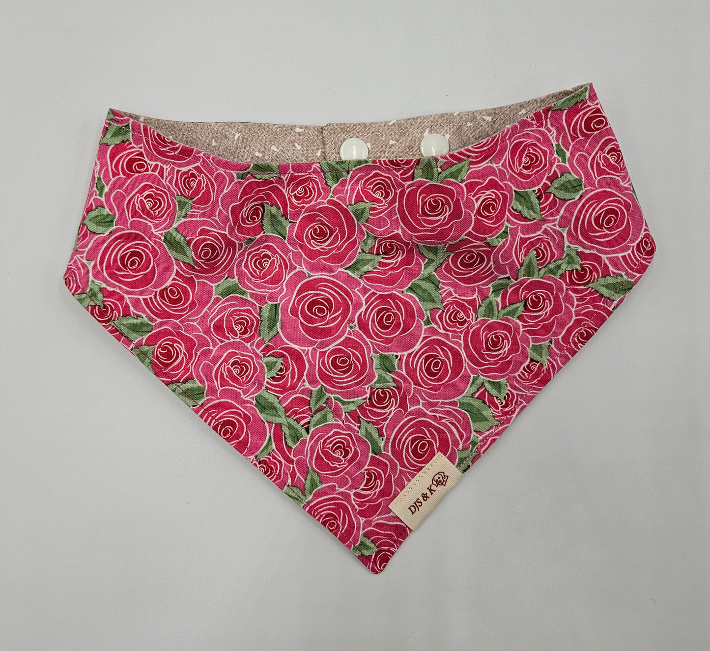 Derby Roses – Reversible Snap-On Dog Bandana