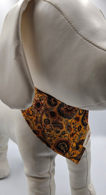Paisley Harvest - Reversible Snap-On Dog Bandana