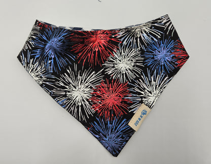 Fireworks & Picnic Baskets - Reversible Snap-On Dog Bandana