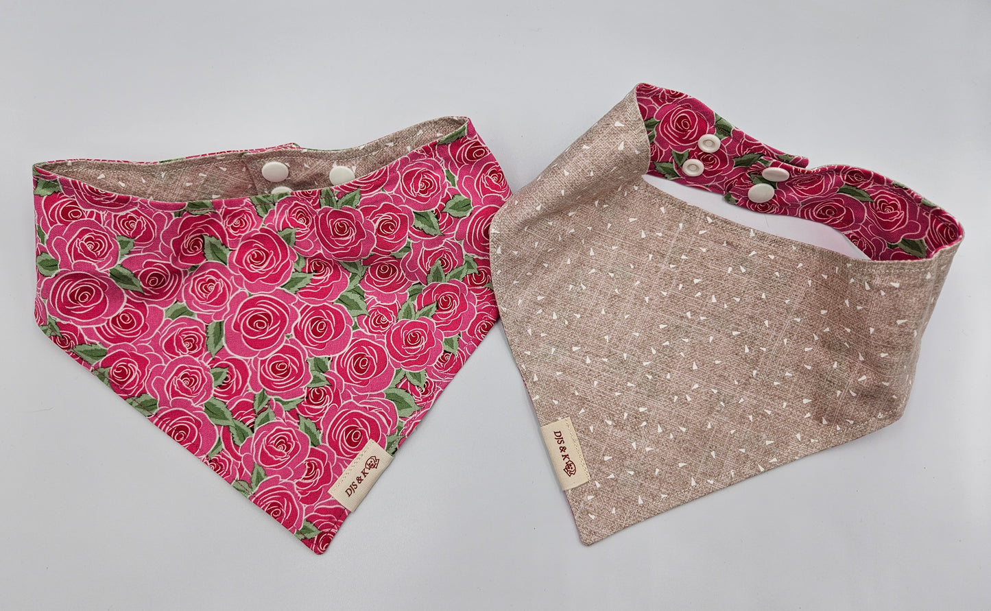 Derby Roses – Reversible Snap-On Dog Bandana