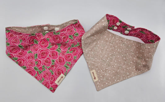 Derby Roses – Reversible Snap-On Dog Bandana
