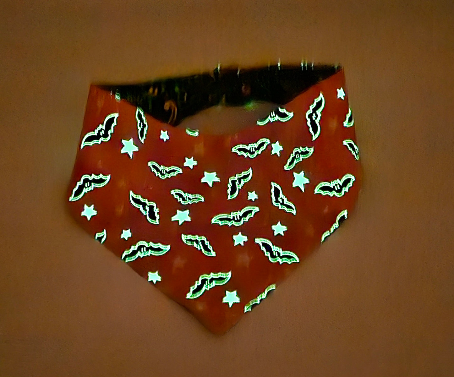 Spooky Swirls & Bats Reversible Snap-On Dog Bandana (Glow-in-the-Dark) – Limited Edition Style