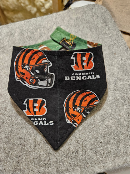 Bengals Football Reversible Snap-on Dog Bandana – Limited Edition Style