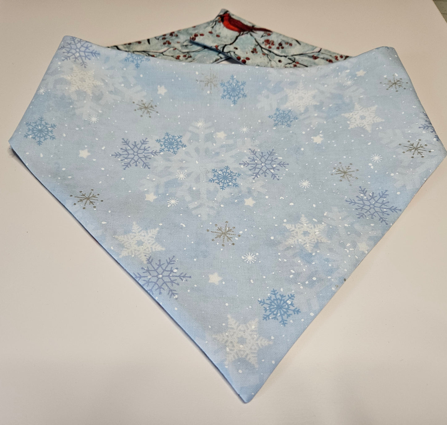 Cardinals In The Snow Reversible Snap-on Dog Bandana – Limited Edition Style