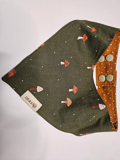 Mushroom Meadow - Reversible Snap-On Dog Bandana