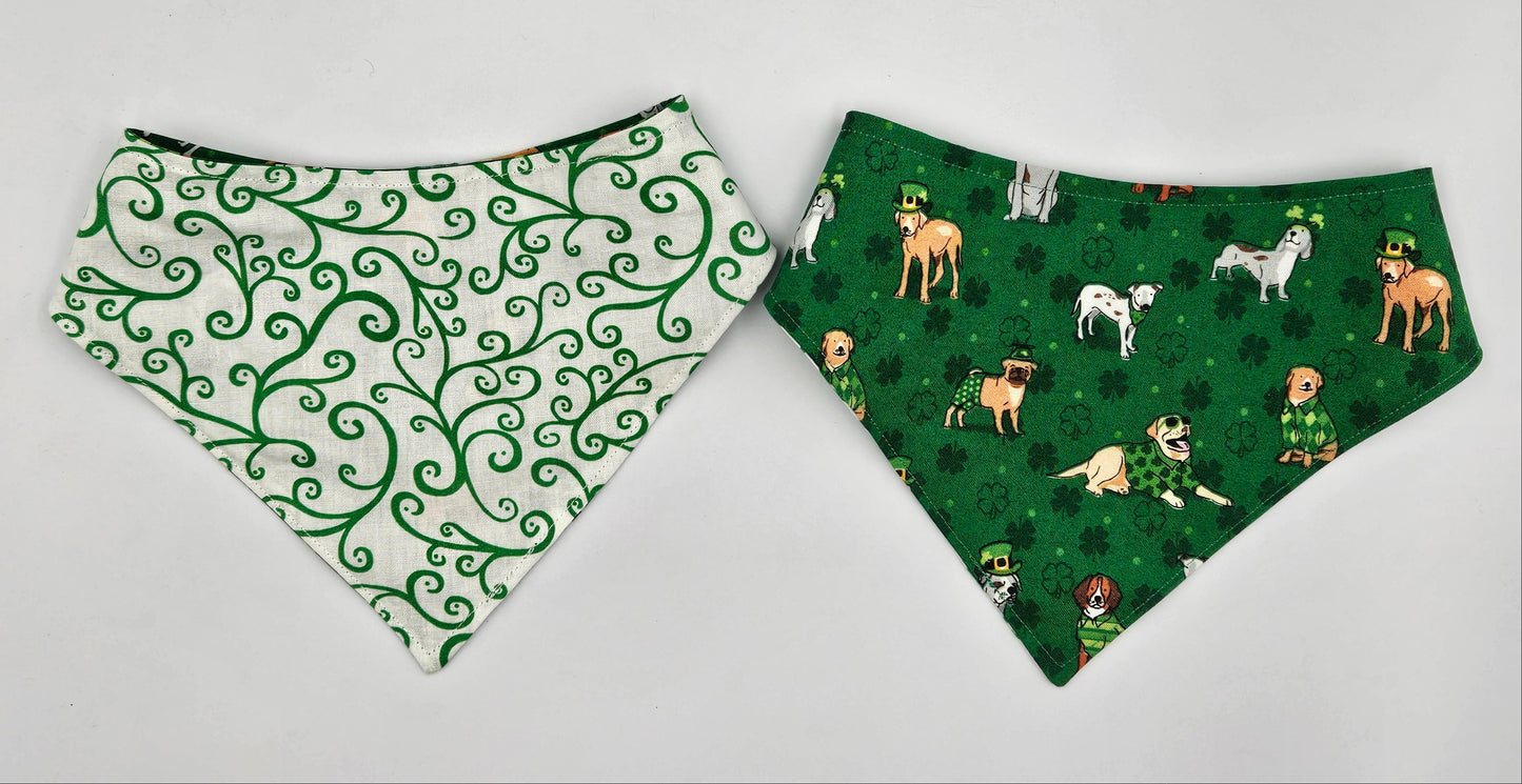 Shamrock Pups – Reversible Snap-On Dog Bandana