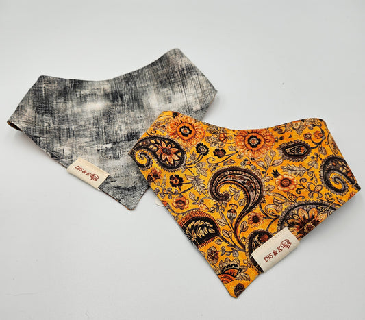 Paisley Harvest - Reversible Snap-On Dog Bandana