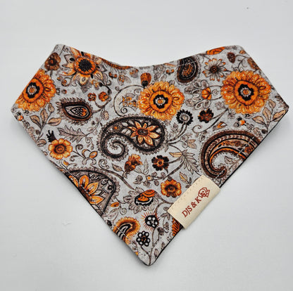 Autumn Harvest Scroll - Reversible Snap-On Dog Bandana